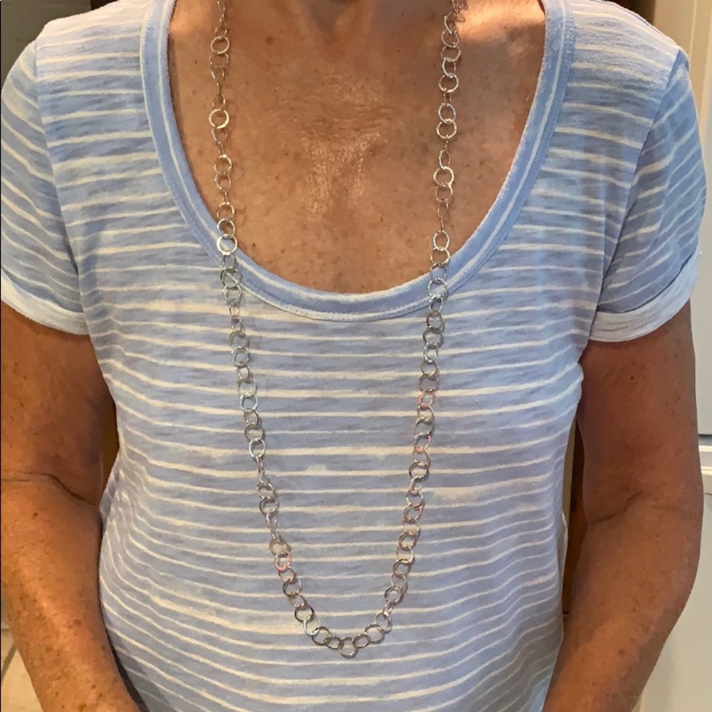 Sterling silver circle long necklace